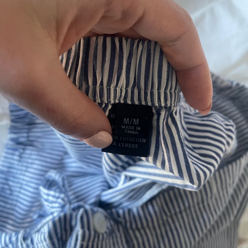 Pinstripe Blue and White Drawstring Pajama Style Pull On‎ Pants Size Medium - Picture 4 of 12